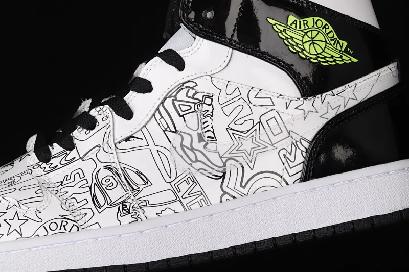 All categories Air Jordan Jordan series basketball shoes Air Jordan 1 Mid Air Jordan 1 Mid SE AJ1 Joe 1 white and black mid-top basketball shoes DC4099-100